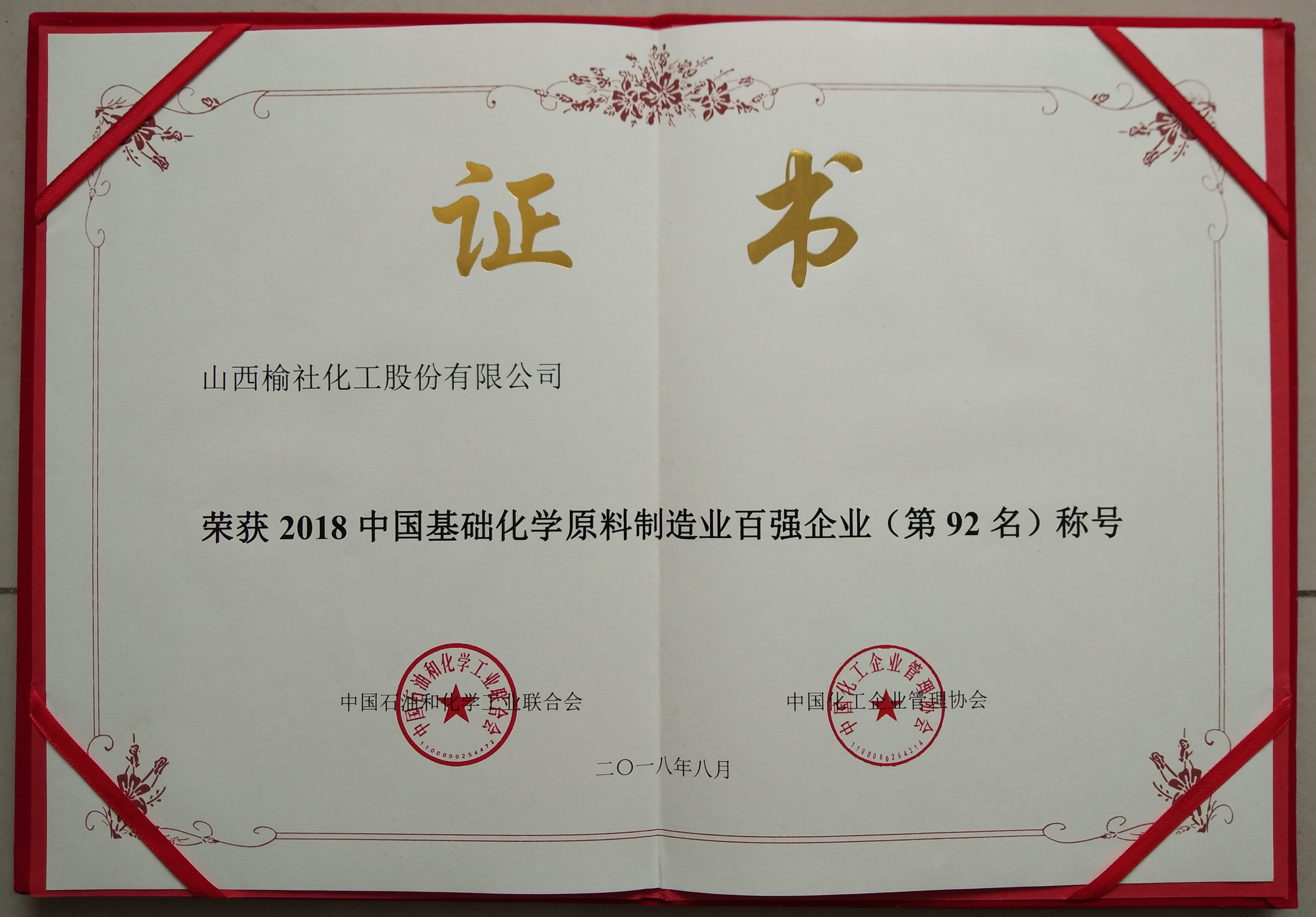 2018年基础化学原料制造业百强企业